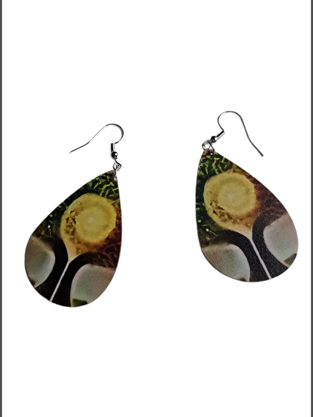 Green and Yellow Teardrop Dangle Earrings - NWOT